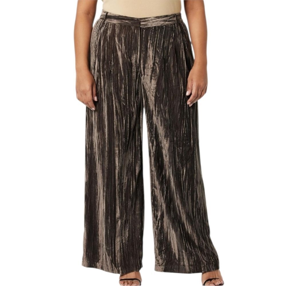 The Drop Women's Lucia Wide Leg Velvet Trouser Women's Plus Size 3X